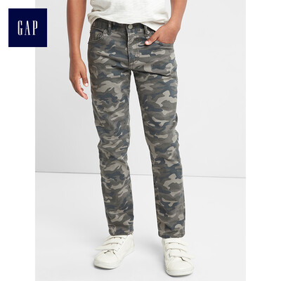 

GAP flagship store boy stretch slim low waist jeans 232455 gray camouflage 7