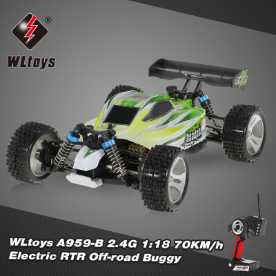 

WLtoys A959-B 24G 118 Scale 4WD 70KMh High Speed Electric RTR Off-road Buggy RC Car