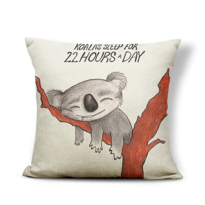 

Animal Wolf Cushion Cover Word Flowers Pillowcase Fox Chic Car Nap Mat Geometry Stripe Throw Pillows Koala Red 4545 Linen Photo