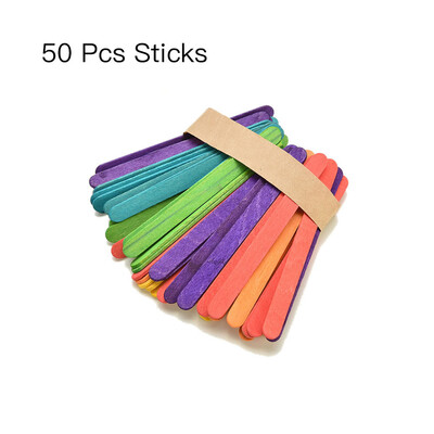 

50Pcs Wooden Natural Simply Art Wood Craft Sticks Kids Ice Cream Stick
