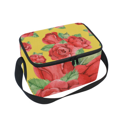 

ALAZA Lunch Box Romantic Rose Insulated Lunch Bag Large Cooler Tote Bagfor Men Women