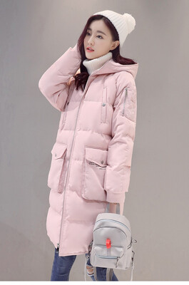 

2018 winter new womens down cotton pad long section over the knee was thin fashion cotton jacket coat 90293