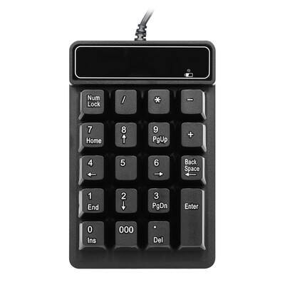 

USB Wired Numeric Keypad Mechanical Feel Number Pad Keyboard 19 Keys Water-proof for Laptop Desktop PC Notebook Black