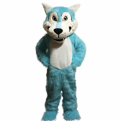 

LangtengBlue Big Mouth Wolf Mascot Costume Cartoon Cosplay Party Halloween Christmas Festival Performance