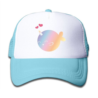 

Oiir Ooiip Narwhal Unicorn Boys-Girl Adjustable Mesh Baseball Caps Kids Trucker Hats