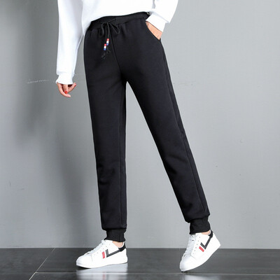 

2018 fattening&plus-size womens dress fat mm winter sports leisure add fleece thickening warm lamb long pants female