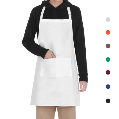 

Esonmus Adults Polyester Kitchen BBQ Restaurant Apron with Adjustable Neck Belt 2 Pockets for Cooking Baking Gardening for Men Wom