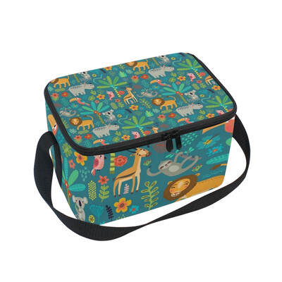 

ALAZA Lunch Box Insulated Jungle Animals Lunch Bag Large Cooler Tote Bagfor Men Women