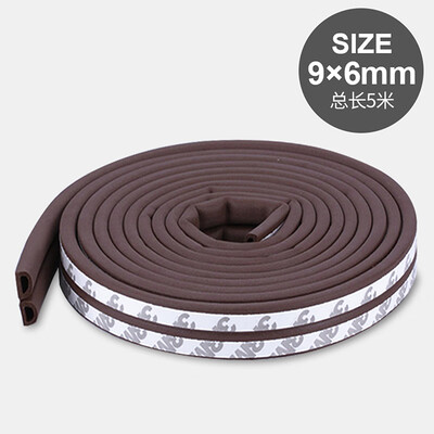 

FOOJO self-adhesive door&window sealing strip 3M adhesive self-adhesive door seam door bottom window waterproof windproof strip anti-collision sound insulation strip brown 5 m D type 96mm