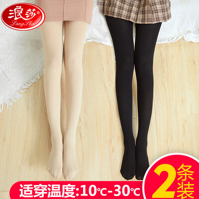 

Langsha stockings flesh-colored rompers female spring light legs anti-hook silk velvet artifact even foot base socks 2 double light leg skin 120D is not suitabl