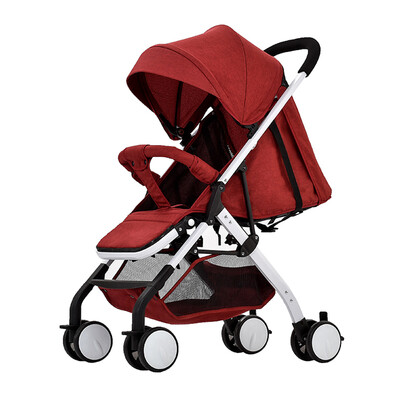 

Airplane Baby Stroller One Step Fold Lightweight Convertible Baby Carriage with 5-Point Safety Harness Multi-Positon Reclining Sea