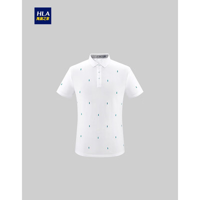 

HLA Haishu House Short Sleeve POLO Male 2019 Summer New Beads Embroidered Comfortable Breathable Pullover HNTPD2R003A Bleaching Pattern 0918096Y52