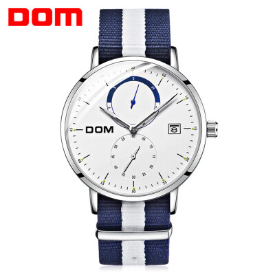 

DOM  - 436D - 7M Men Fashion Nylon Strap Three-pin Quartz Watch