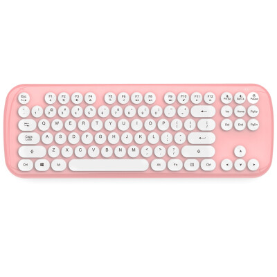 

Mofii Candy Plus Wireless Bluetooth Dual Mode Keyboard Round Chocolate Button Office Home Apple Notebook Desktop Computer White Pink