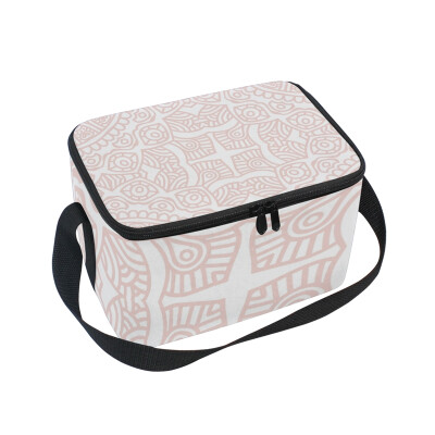 

ALAZA Insulated Lunch Box Light Flower Lunch Bag for Men Women Portable Tote Bag Cooler Bag