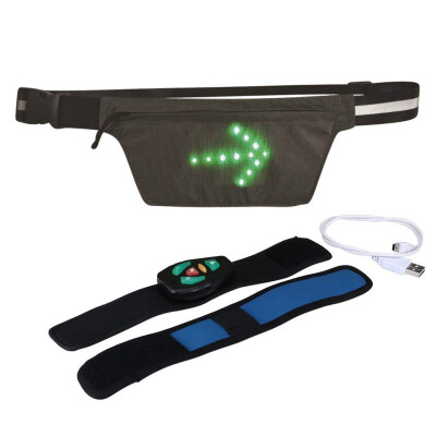 

TONGKUN LED Travel Pocket Turn Signal Light Wireless Control Waist Pack Luminous warning Reflective bag Running Belt For Running