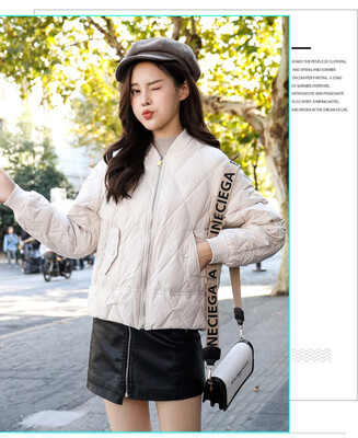 

Short down jacket casual loose jacket trendy warm zip top 90291