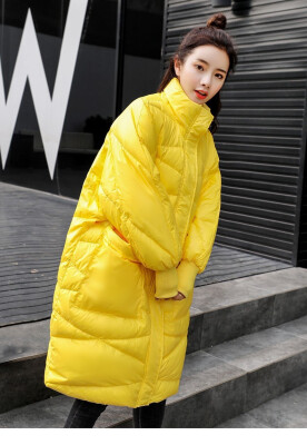 

Over the knee padded womens long loose bread jacket 90300