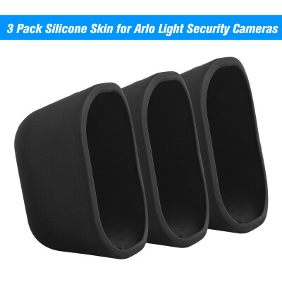 

3 Pack Silicone Skin for Arlo Light Security Cameras Weatherproof UV-resistant Case Black