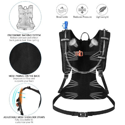 

Nylon Bag 3 Liters Cycling Hydration Backpack Lightweight Water-resistant Daypack Bag for Outdoor Riding Hiking Running Camping Bi