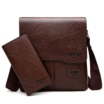 

JEEP BULUO Man Messenger Bag 2 Set Men Pu Leather Shoulder Bags Business Crossbody Casual Bag Famous Brand ZH15058068