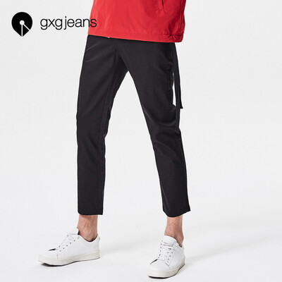 

Gxgjeans mens spring pants nine points pants cotton black casual pants small straight feet 181602265 black L