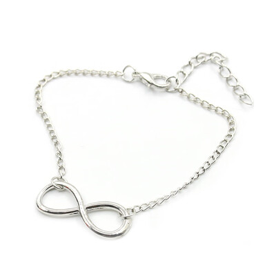 

Fashion Simple Retro Auspicious Digital Personality 8 Word Bracelet Silver