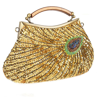 

Vintage Peacock Bead Ladies Handbags Elegant Evening Bag for Women Crossbody Bag for Party Wedding Dating