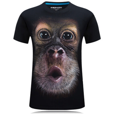 

2019 summer mens t shirt cotton 3D print monkey plus size 6XL