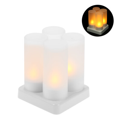 

6pcsset Rechargeable LED Flickering Flameless Candles Tealight Candles Lights with Frosted Cups Charging Base Yellow Light AC100-