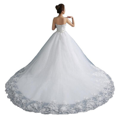 

High Quality See Through Wedding Dresses Ball Gowns Lace Up Bride Dress Plus Size Customized Dress