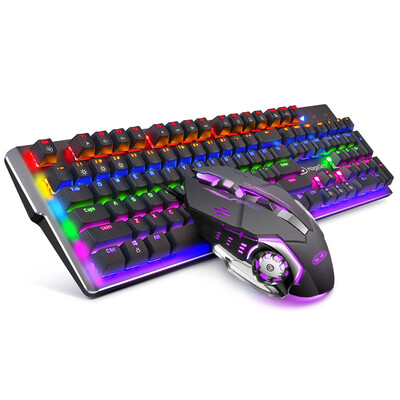 

MageGee Mechanical Storm Set Real Mechanical Keyboard Mouse Set Backlight Game Desktop Computer Notebook Keyboard Set Black Mixed Light Black Axis