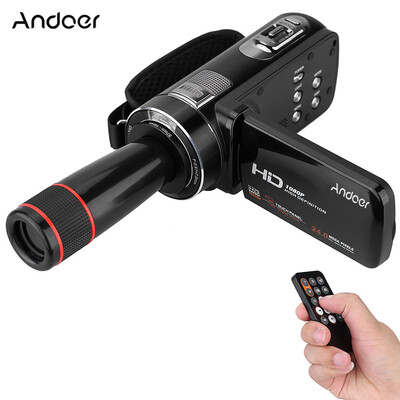 

Andoer HDV-Z8 1080P Full HD Digital Video Camera Camcorder 16× Digital Zoom with Digital Rotation LCD Touch Screen Max 24 Mega Pix