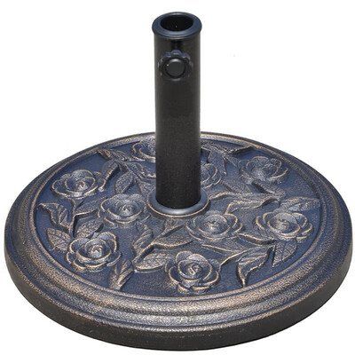 

18" Round Decorative Resin Rose Umbrella Base - Bronze