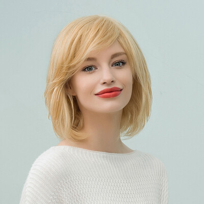 

BLONDE UNICORN Bob with Bangs Medium Length Straight Hair multicolor various styles & size Human HairSynthetic Blend Wigs For Wom