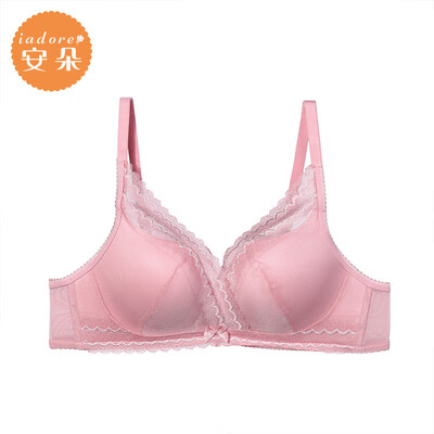 

An Lifangs Anduo rimless underwear sexy lace gathered to receive the milk on the support bra HB0164U violet VLT 85A