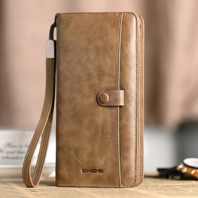 

Dede DiDe wallet mens handbags first layer cowhide retro long wallet fashion multi-card card package DQ713 khaki