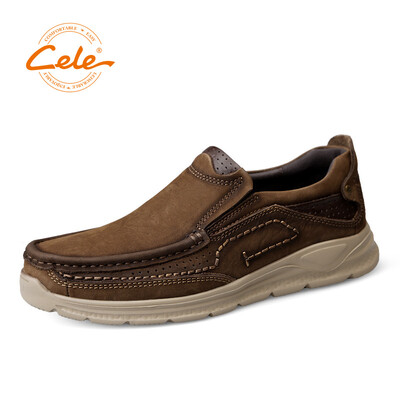 

Celebrity CELE first layer cowhide set foot fashion outdoor non-slip thick bottom mens business casual shoes brown 39 M8D1S79705