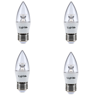 

Lightme 4Pcs 5W 110-240V 420Lm C37 E27 LED Bulbs