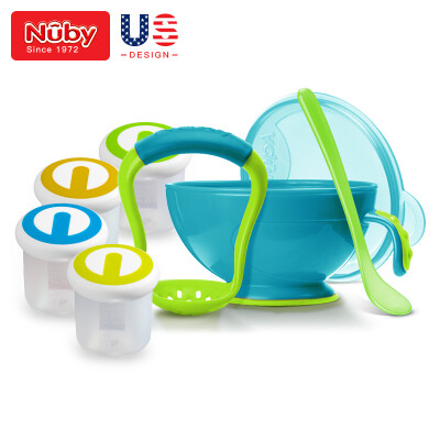 

Nuby childrens cutlery set baby grinding bowl baby food bowl with spoon set food storage food supplement box set