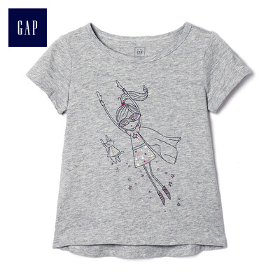 

GAP flagship store female cotton fun fun pattern cloak T-shirt 261666 child fun colorful 2YRS