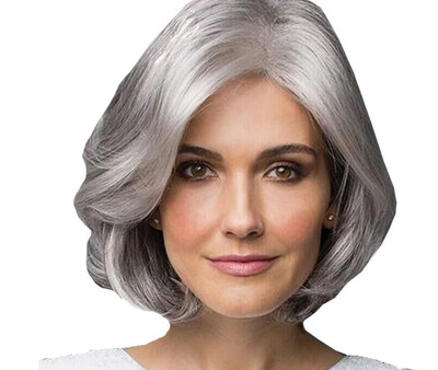 

European&American wig female middle-aged&old-fashioned fake wigs rose net hood
