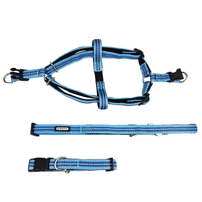 

Suomila dog leash collar chest strap three-piece suit explosion-proof punching telescopic dog chain small dog Teddy pet supplies S blue