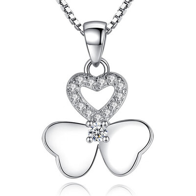 

Clover Pendant Necklaces For Women Fashion Jewelry Cubic Zirconia Female Party Accessories Bijoux W-J67