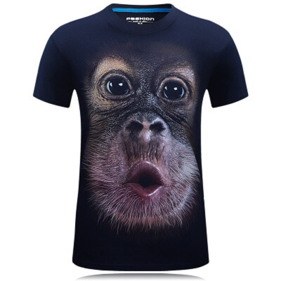 

2019 summer mens t shirt cotton 3D print monkey plus size