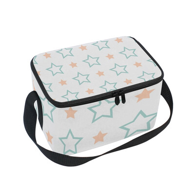 

ALAZA Insulated Lunch Box Little Stars Lunch Bag for Men Women Portable Tote Bag Cooler Bag
