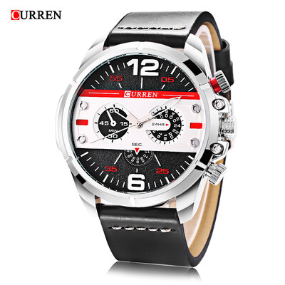 

Curren 8259 Male Quartz Watch Decorative Sub-dial 3ATM Men Wristwatch