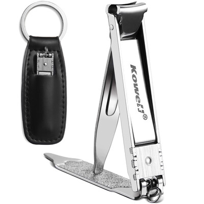 

Korea Kowell Han Kewei nail clippers stainless steel nail clippers nail clippers key ring washable BT-LF1500 black leather case import