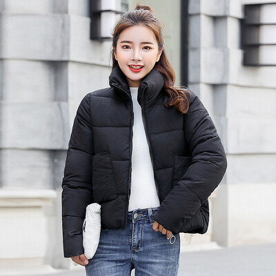 

JOY OF JOY 2018 winter new cotton clothes women thick casual casual small cotton jacket bread jacket JWMF188553 black