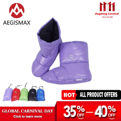 

Aegismax Sleeping Bag Accessories White Duck Down Slippers Ultralight Camping Outdoor Soft Sock Unisex Indoor Warm